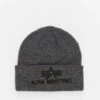 Alpha Industries Beanie 3D In Grau -Modisches Herrenbekleidungs Geschäft alpha industries beanie grau 848236