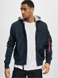 Alpha Industries Herren Bomberjacke Ma-1 TT Hood In Blau