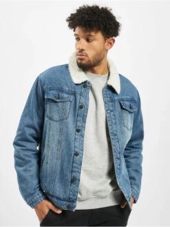 Brandit Herren Jeansjacken Sherpa In Blau