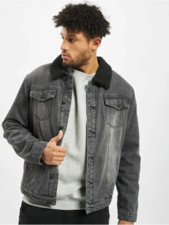 Brandit Herren Jeansjacken Sherpa In Schwarz