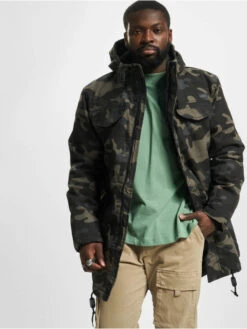 Brandit Herren Parka Marsh Lake Teddy In Camouflage