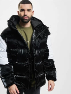 Calvin Klein Herren Winterjacke Bold Logo Colorblock In Schwarz