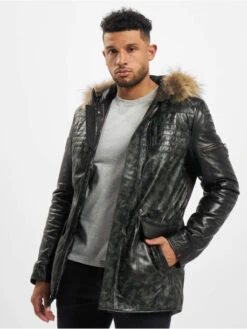 Herren Lederjacke Pp Bix Fox In Schwarz