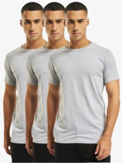 DEF Herren T-Shirt Weary 3er Pack In Grau