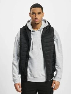 DEF Herren Weste Quilted In Schwarz