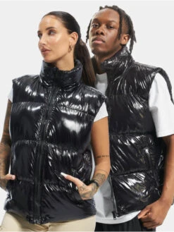 DEF Weste Shiny Puffer In Schwarz