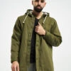 Denim Project Herren Parka Teddy In Olive