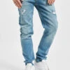 Denim Project Herren Slim Fit Jeans Mr. Red Destroy In Blau -Modisches Herrenbekleidungs Geschäft denim project slim fit jeans blau 817260