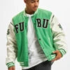 FUBU Herren College Jacke College Fake In Grün -Modisches Herrenbekleidungs Geschäft fubu college jacke gruen 895191