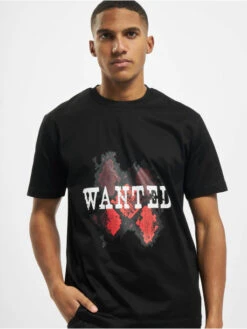 Les Hommes Herren T-Shirt Wanted In Schwarz