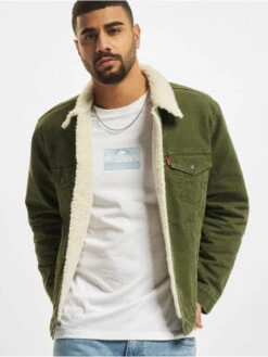 Herren Jeansjacken Denim In Grün