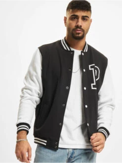 Mister Tee Herren College Jacke Pray College In Schwarz