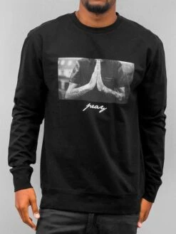 Mister Tee Herren Pullover Pray In Schwarz