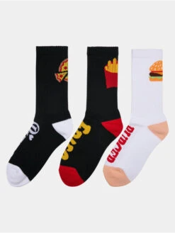 Mister Tee Herren Socken Fancy Junk Food 3-Pack In Schwarz