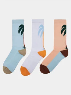 Mister Tee Herren Socken Fancy Palmtree 3-Pack In Weiß