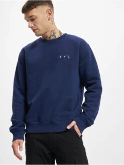 Off-White Herren Pullover OW Arrow Logo Slim In Blau
