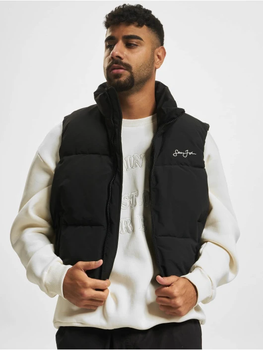 Herren Weste Script Logo Short Puffer in schwarz Sean John Herren Weste Script Logo Short Puffer In Schwarz -Modisches Herrenbekleidungs Geschäft sean john weste schwarz 955101