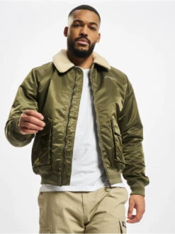 Sean John Herren Winterjacke Script Logo Pilot In Olive