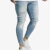 Herren Skinny Jeans Distresed In Blau