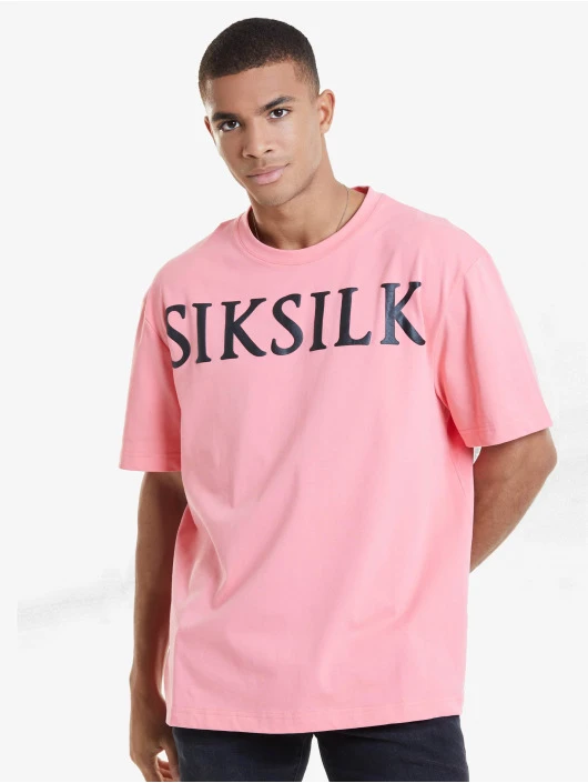 Herren T-Shirt Drop Shoulder Relaxed Fit in pink Herren T-Shirt Drop Shoulder Relaxed Fit In Pink -Modisches Herrenbekleidungs Geschäft sik silk t shirt pink 844540