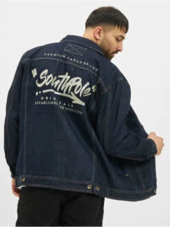 Southpole Herren Jeansjacken Script In Indigo