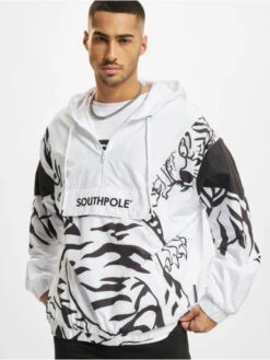 Southpole Herren Übergangsjacke Tiger In Weiß
