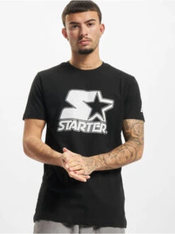 Starter Herren T-Shirt Contrast Logo Jersey In Schwarz