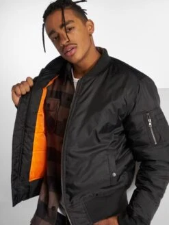 URBAN CLASSICS Herren Bomberjacke Basic Bomber In Schwarz