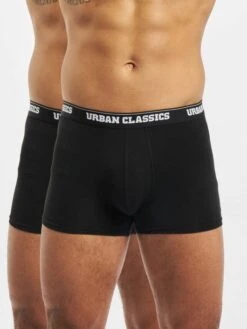 URBAN CLASSICS Herren Boxershorts Modal Double-Pack In Schwarz