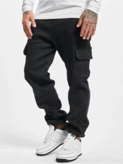 URBAN CLASSICS Herren Cargohose Knitted In Schwarz