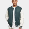 URBAN CLASSICS Herren College Jacke Oldschool In Grün -Modisches Herrenbekleidungs Geschäft urban classics college jacke gruen 903638