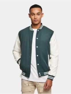 URBAN CLASSICS Herren College Jacke Oldschool In Grün