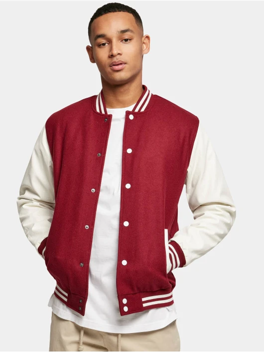 Herren College Jacke Oldschool College in rot URBAN CLASSICS Herren College Jacke Oldschool College In Rot -Modisches Herrenbekleidungs Geschäft urban classics college jacke rot 903633