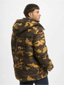 URBAN CLASSICS Herren Puffer Jacket Hooded Camo In Camouflage
