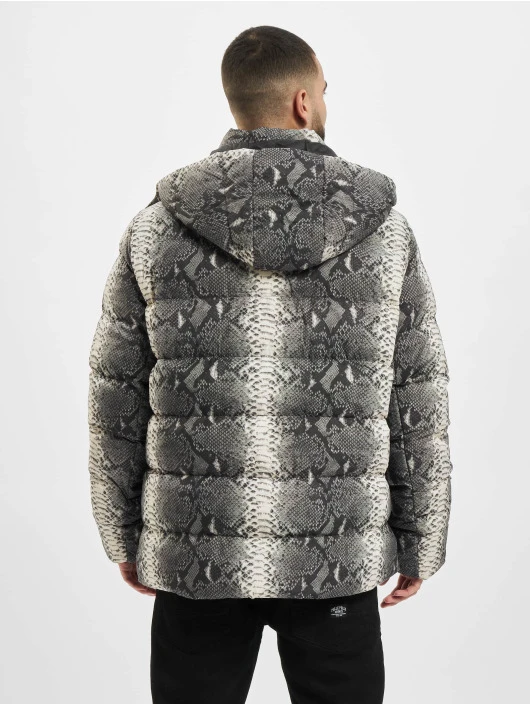 Herren Puffer Jacket Hooded AOP in grau URBAN CLASSICS Herren Puffer Jacket Hooded AOP In Grau -Modisches Herrenbekleidungs Geschäft urban classics puffer jacket grau 799908 1