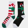 URBAN CLASSICS Herren Socken Fancy X-Mas Candy 2-Pack In Bunt