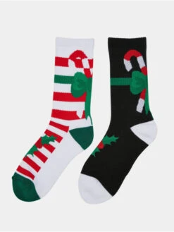 URBAN CLASSICS Herren Socken Fancy X-Mas Candy 2-Pack In Bunt