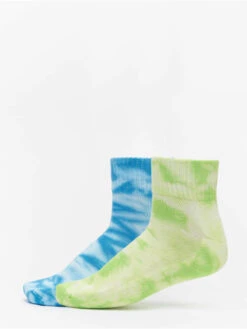 URBAN CLASSICS Socken Tie Dye Socks Short 2-Pack In Grün