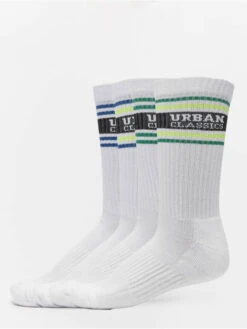 URBAN CLASSICS Socken Logo Stripe 4-Pack In Weiß