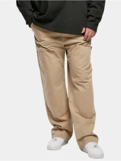 URBAN CLASSICS Herren Straight Fit Jeans Double Knee Carpenter In Beige