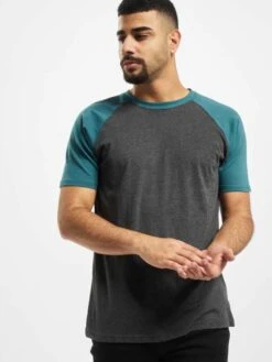 URBAN CLASSICS Herren T-Shirt Raglan Contrast In Grau