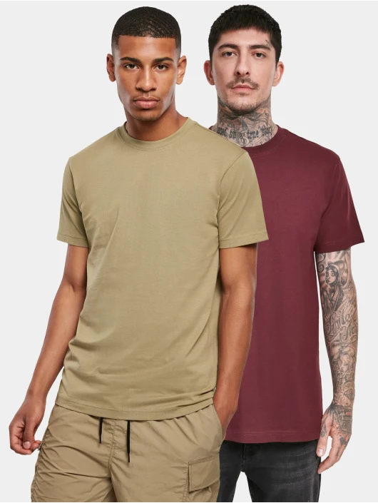 Herren T-Shirt Basic 2-Pack in khaki URBAN CLASSICS Herren T-Shirt Basic 2-Pack In Khaki -Modisches Herrenbekleidungs Geschäft urban classics t shirt khaki 912647