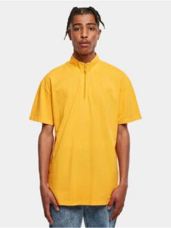 URBAN CLASSICS Herren T-Shirt Boxy Zip Pique In Orange