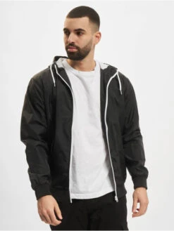 URBAN CLASSICS Herren Übergangsjacke Contrast Windrunner In Schwarz