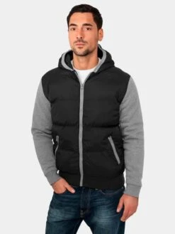 URBAN CLASSICS Herren Übergangsjacke Sweat Nylon Bubble In Schwarz