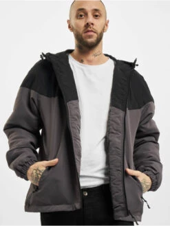 URBAN CLASSICS Herren Übergangsjacke 2-Tone Padded In Schwarz