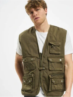 URBAN CLASSICS Herren Weste Worker In Olive