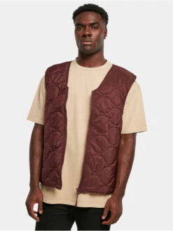 URBAN CLASSICS Herren Weste Zipped Gilet In Rot