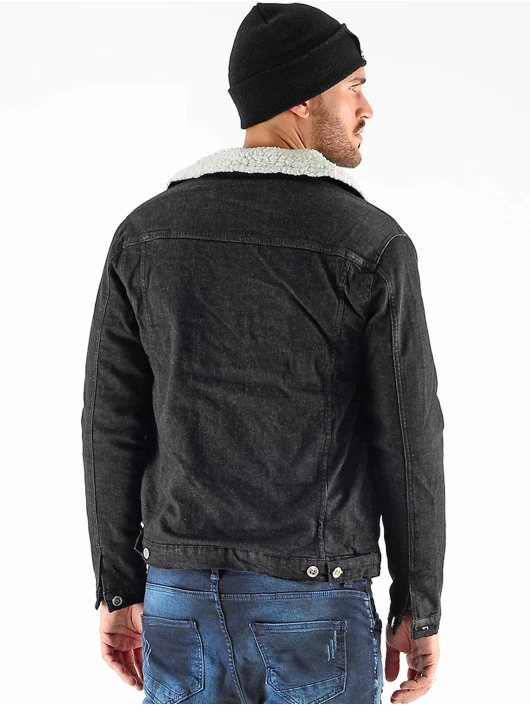 Herren Jeansjacken Denim Trucker Sheepcoll in schwarz Herren Jeansjacken Denim Trucker Sheepcoll In Schwarz -Modisches Herrenbekleidungs Geschäft vsct clubwear jeansjacken schwarz 707592 1