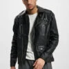 Herren Lederjacke Leatherlook In Schwarz